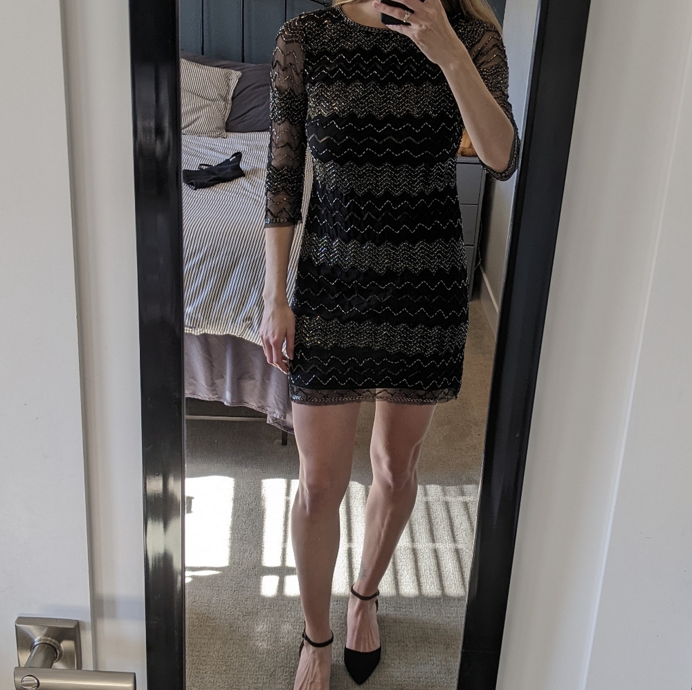 Mango Flapper Beaded Mini Dress